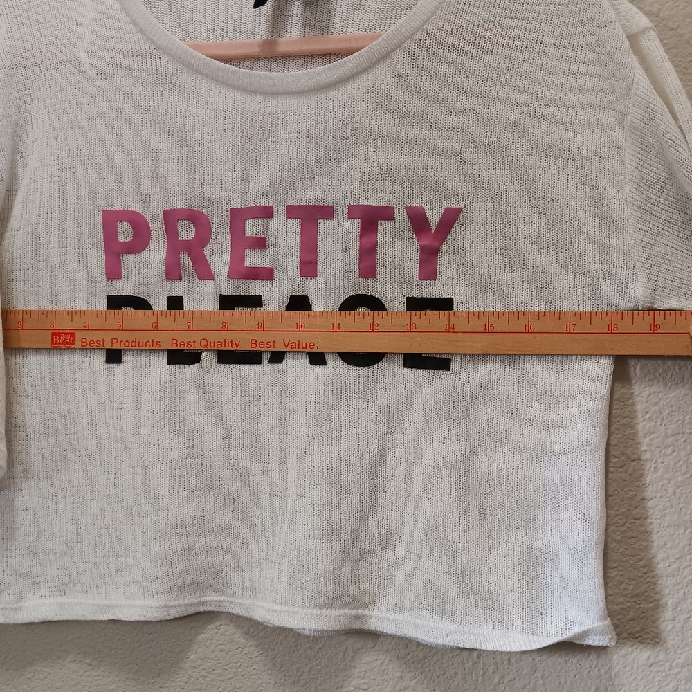 H&M Divided Crop Top Medium Loose Knit   Pretty Please White - Picture 5 of 11